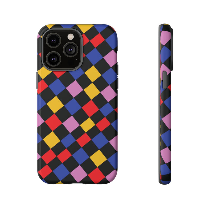 Aesthetic Tough Colorful Checkerboard Phone Case Premium - For iPhone 17 Pro Max iPhone 16 Pro iPhone 15 Iphone 14 Plus 13 Pro 12 11 10 XR - Studio40ParkLane
