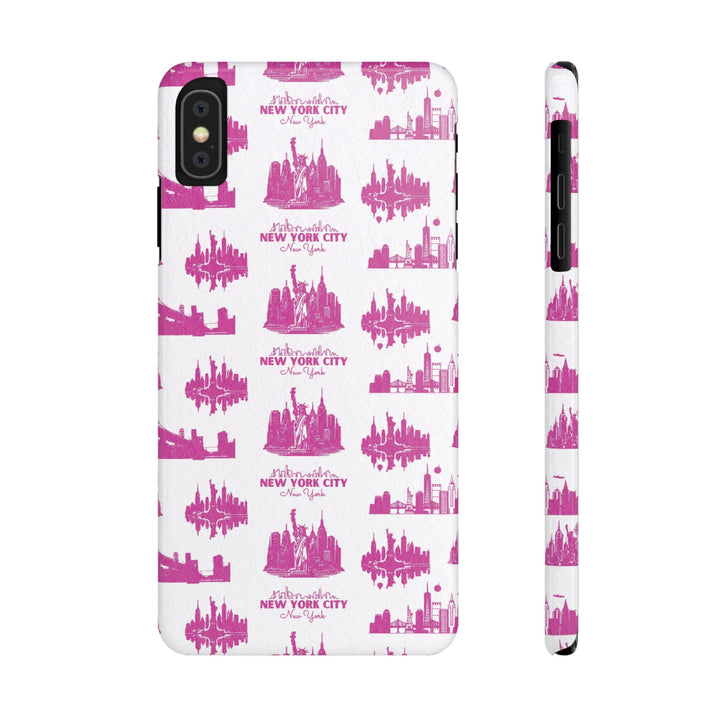 Slim New York Skyline Pink Collage Coquette Gift for Her Cute Phone Cases for Iphone 16 Pro Max | iPhone 15 Case | iPhone 15 Pro Max Case, Iphone 14, Iphone 14 Pro Max, Iphone 13 12 11 8 7 - Studio40ParkLane