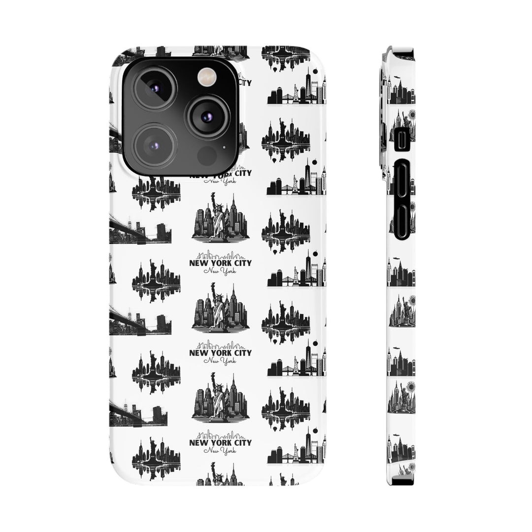 Slim New York Skyline Collage Coquette Gift for Her Cute Phone Cases for Iphone 16 Pro Max | iPhone 15 Case | iPhone 15 Pro Max Case, Iphone 14, Iphone 14 Pro Max, Iphone 13 12 11 8 7 - Studio40ParkLane