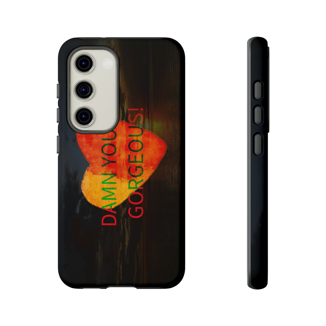 Cute Samsung Phone Case | Aesthetic Samsung Phone Case | Sunset Heart | Galaxy S23, S22, S21, S20 | Luxury Double Layer | Cool - Studio40ParkLane