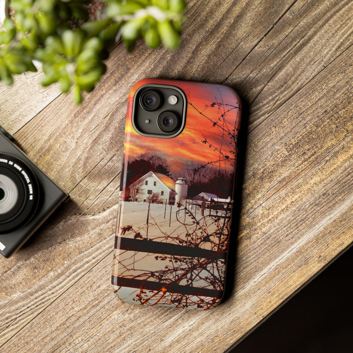 Impact Resistant, Winter Sunset Cute Phone Cases for Samsung S24, S23, S22, S21, IPhone 15 pro Iphone 14 pro Iphone 13 IPhone 12 Iphone 11 - Studio40ParkLane