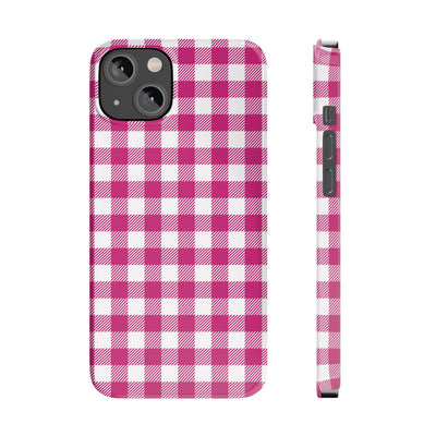 Slim Pink Gingham Gift for Her Cute Phone Cases for Iphone 16 Pro Max | iPhone 15 Case | iPhone 15 Pro Max Case, Iphone 14, 13, 12, 11, 10, 8, 7