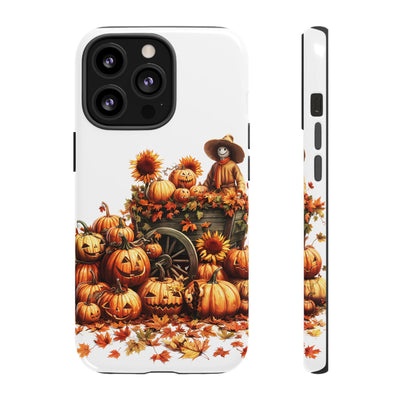 Impact Resistant, Fall Leaves Scarecrow, Cute Phone Cases for Samsung S24, S23, S22, S21, IPhone 15 pro Iphone 14 pro Iphone 13 IPhone 12 Iphone 11