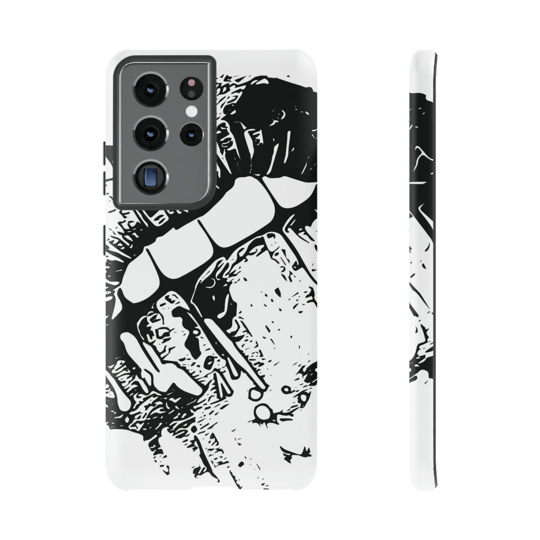 Cute Samsung Phone Case | Aesthetic Samsung Phone Case | Smile Lips Black White | Galaxy S23, S22, S21, S20 | Luxury Double Layer | Cool - Studio40ParkLane