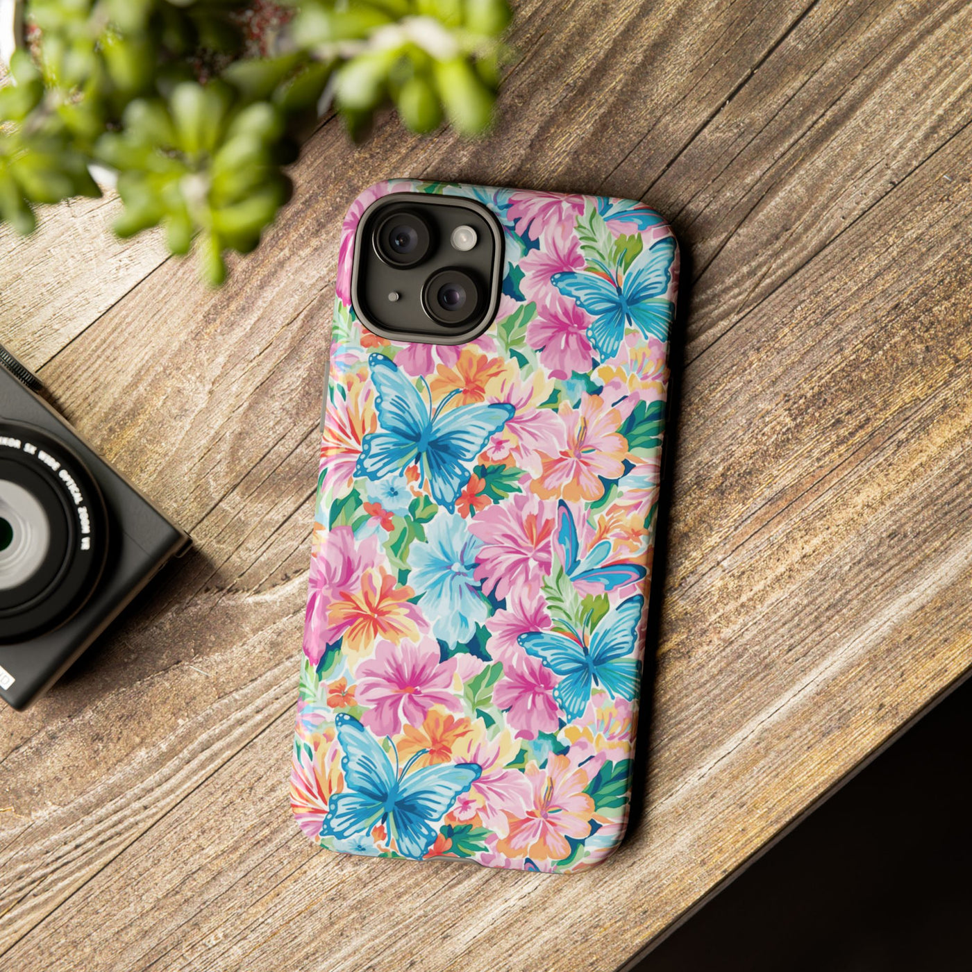 Premium Tough Butterflies Flowers Cute Phone Cases for Samsung S24, S23, S22, S21, S20, Plus and Ultra, Iphone 16 Pro Max,15, 14, 13, 12, 11, 10