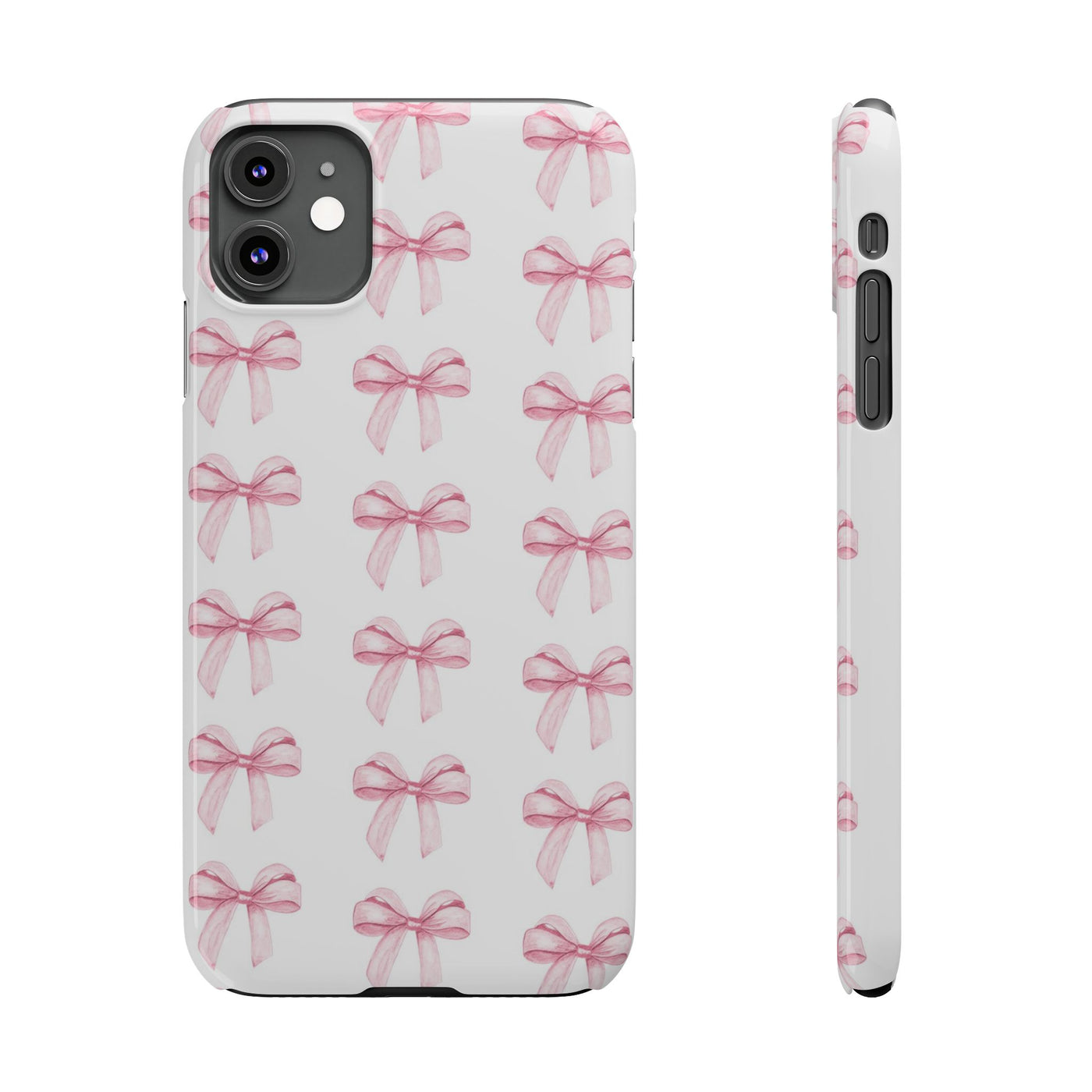 Slim Pink Bows Cute Phone Cases for Iphone 16 Pro Max | iPhone 15 Case | iPhone 15 Pro Max Case, Iphone 14, Iphone 14 Pro Max, Iphone 13 12 11 8 7