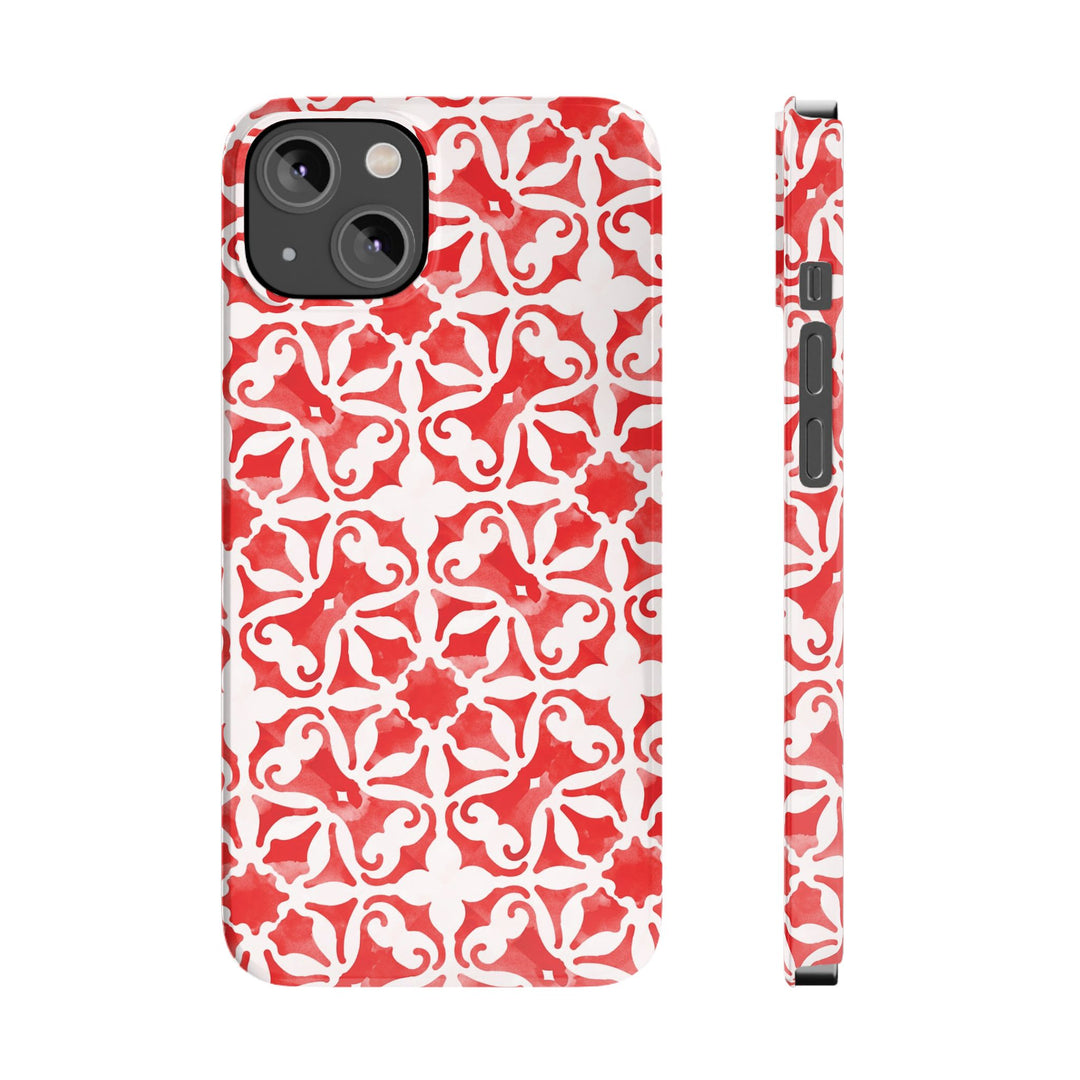 Slim Red Mosaic Gift for Her Cute Phone Cases for Iphone 16 Case | iPhone 15 Case | iPhone 15 Pro Max Case, Iphone 14, Iphone 14 Pro Max, Iphone 13, 12, 11, 10, 8,7 - Studio40ParkLane
