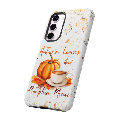 Impact Resistant, Fall Leaves Pumpkin Pie, Cute Phone Cases for Samsung S24, S23, S22, S21, IPhone 15 pro Iphone 14 pro Iphone 13 IPhone 12 Iphone 11