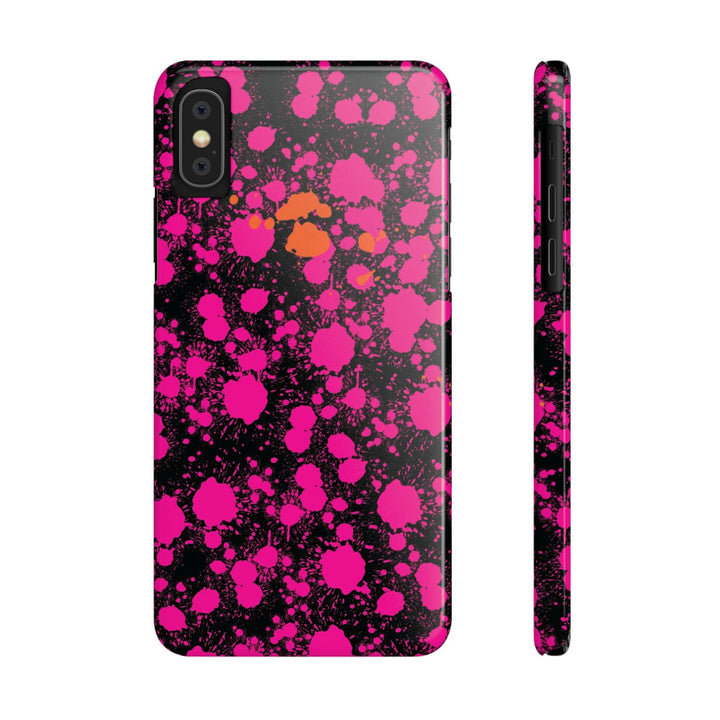 Slim Cute Phone Cases for Iphone - | iPhone 15 Case | iPhone 15 Pro Max Case, Iphone 14 Case, Iphone 14 Pro Max, Iphone 13, Pink Orange Paint Splash - Studio40ParkLane