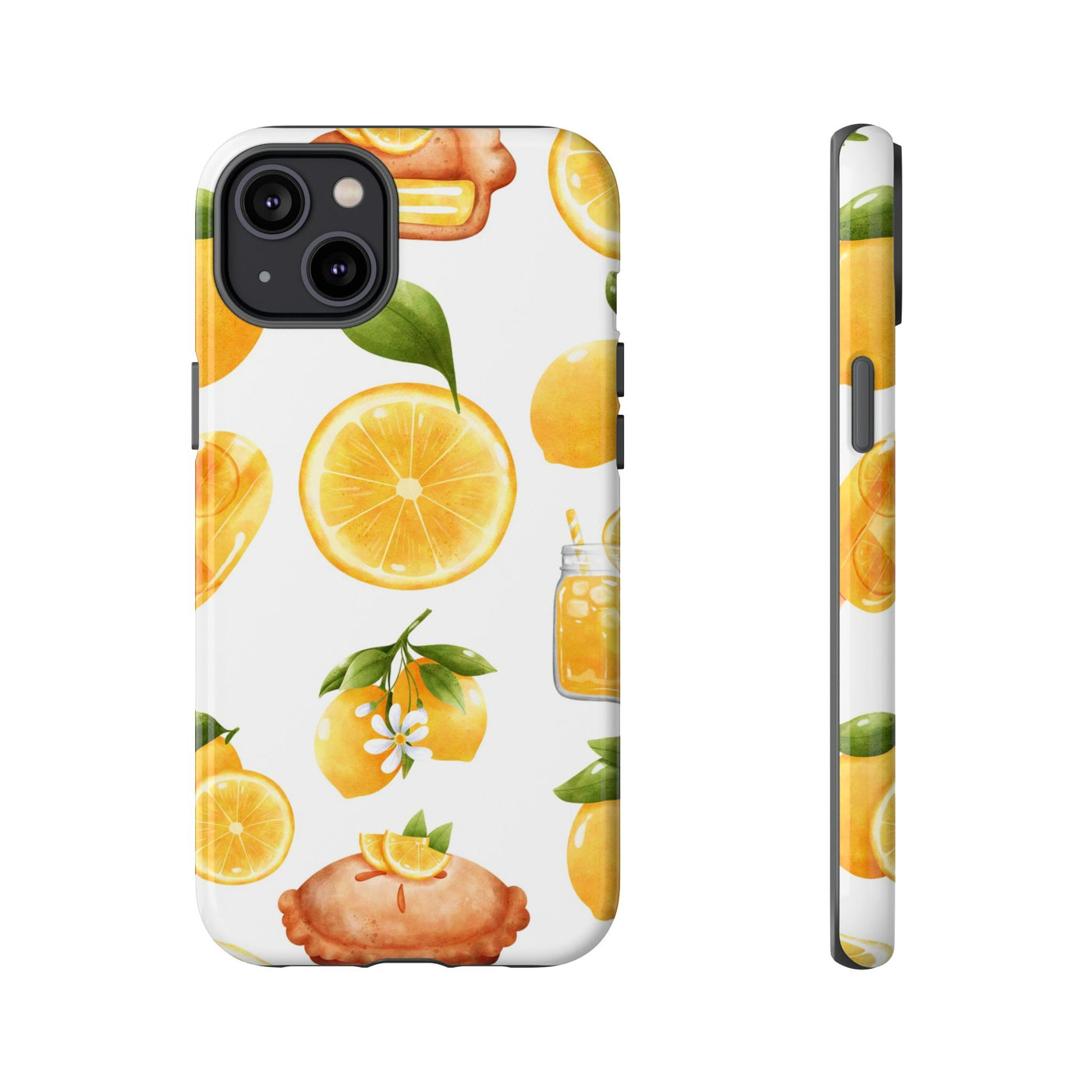 Impact Resistant, Lemon Fruit Pie, Cute Phone Cases for Samsung S24, S23, S22, S21, IPhone 15 pro Iphone 14 pro Iphone 13 IPhone 12 Iphone 11