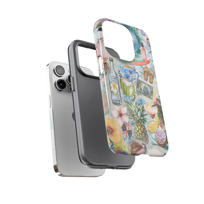 Impact Resistant, Travel Coquette Collage, Cute Phone Cases for Samsung S24, S23, S22, S21, IPhone 15 pro Iphone 14 pro Iphone 13 IPhone 12 Iphone 11