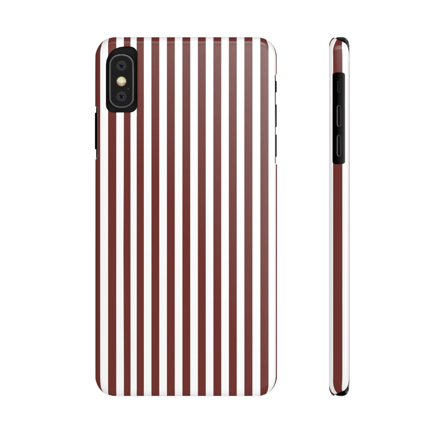 Slim Chocolate Brown Striped Cute Phone Case for Iphone 16 - | iPhone 15 Pro Max Case | iPhone 14 Case Iphone 13 12 11 10 9 8 7 Gift for Her - Studio40ParkLane