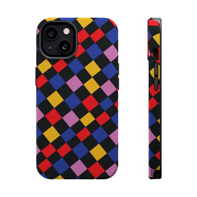Aesthetic Colorful Checkerboard Tough Magsafe Phone Case - For iPhone 17 Pro Max iPhone 16 Pro iPhone 15 Iphone 14 Plus 13 Pro 12 11 Gift - Studio40ParkLane