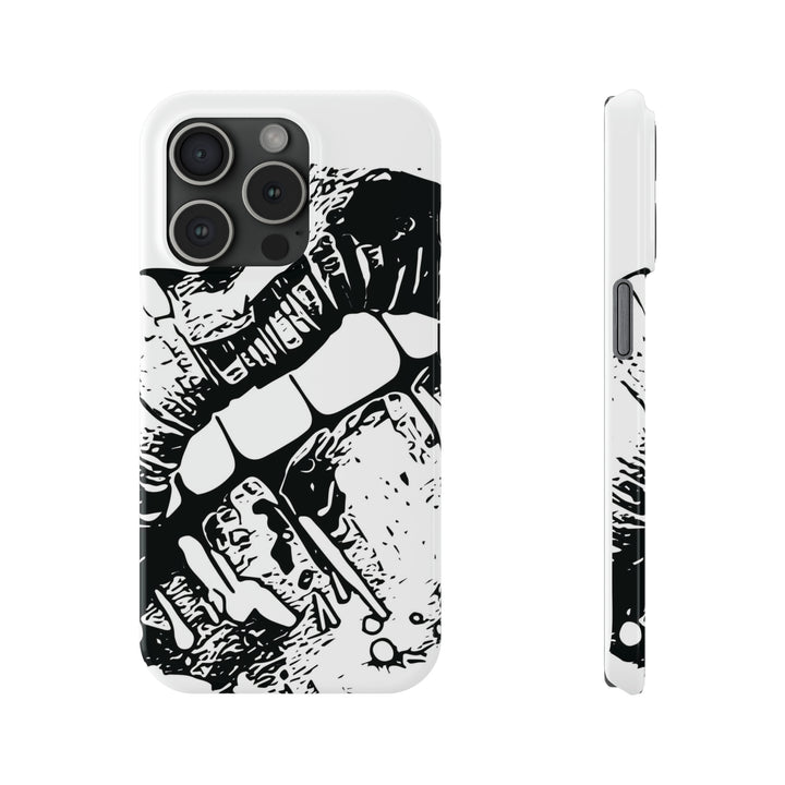 Slim Cute Phone Cases for Iphone - | iPhone 15 Case | iPhone 15 Pro Max Case, Iphone 14 Case, Iphone 14 Pro Max, Iphone 13, Smile Lips Black and White - Studio40ParkLane