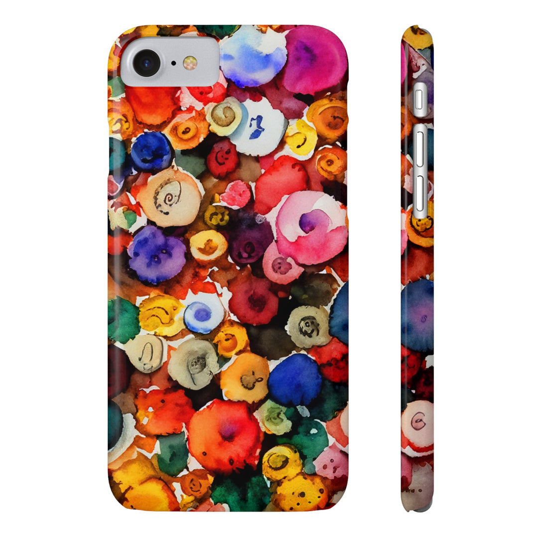 Slim Cute Phone Cases for Iphone | iPhone 15 Case | iPhone 15 Pro Max Case, Iphone 14, Iphone 14 Pro Max, Iphone 13, Colorful Buttons Abstract - Studio40ParkLane
