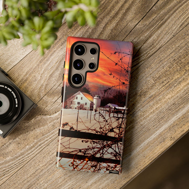 Impact Resistant, Winter Sunset Cute Phone Cases for Samsung S24, S23, S22, S21, IPhone 15 pro Iphone 14 pro Iphone 13 IPhone 12 Iphone 11 - Studio40ParkLane