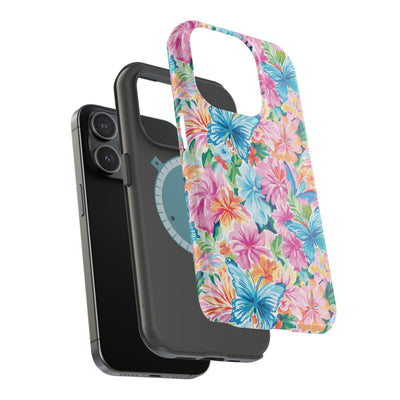Butterflies Flowers Magsafe Cute Phone Case for Iphone Gift for Her, iPhone 16 Case iPhone 15 Pro Max Case, Iphone 14, Iphone 14 Pro Max, 13, 12