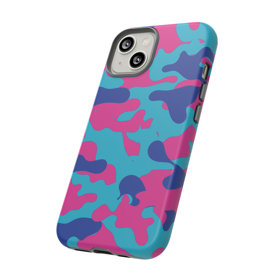 Cute IPhone Case | Blue Pink Camouflage, iPhone 15 Case | iPhone 15 Pro Case, Iphone 14 Case, Iphone 14 Pro Max Case, Protective Iphone Case - Studio40ParkLane