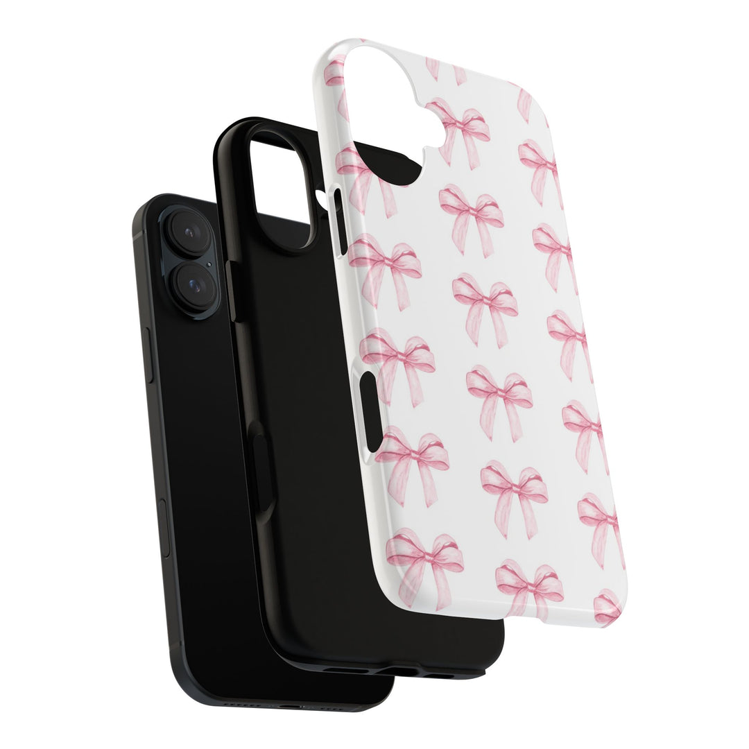 Pink Bows Cute Phone Case, for IPhone 16 Pro Max | Iphone 15, Iphone 14, IPhone 13 Case, 11 8 7, Samsung Galaxy S24, S23, S22, S21, 2 Layer Protection - Studio40ParkLane