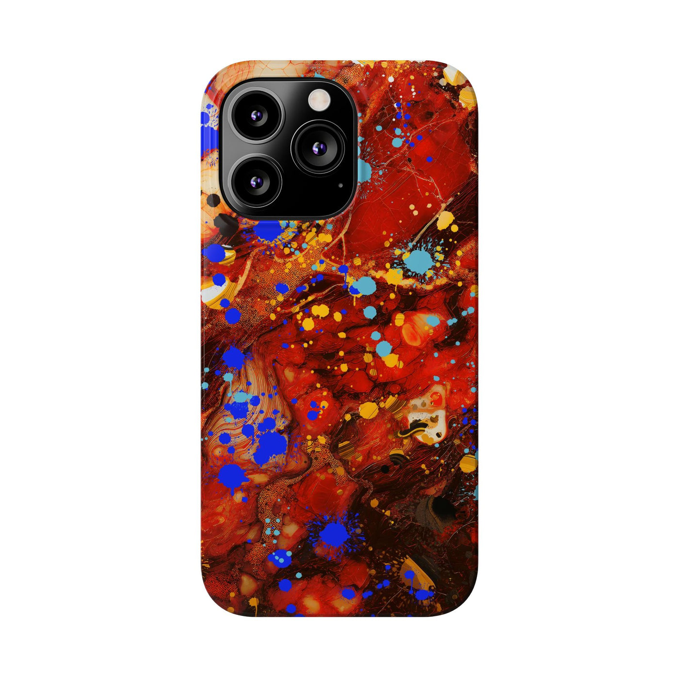 Slim Cute Phone Cases for Iphone - | iPhone 15 Case | iPhone 15 Pro Max Case, Iphone 14 Case, Iphone 14 Pro Max, Iphone 13, Fall Marble Paint Splash