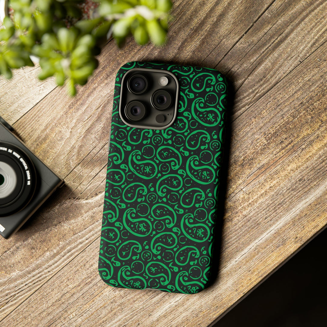 Cute IPhone Case | iPhone 15 Case | iPhone 15 Pro Max Case, Iphone 14 Case, Iphone 14 Pro Max Case IPhone Case for Art Lovers, Paisley Green - Studio40ParkLane