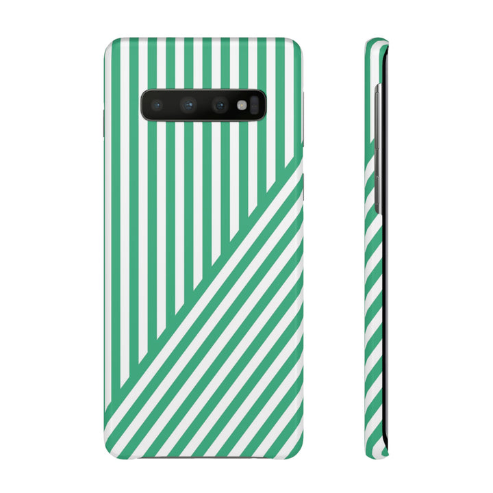 Aesthetic Emerald Stripes Cute Phone Case Sleek Snap - For iPhone 17 Pro Max iPhone 16 Pro iPhone 15 Iphone 14 Plus 13 Pro 12 11 10 Gift