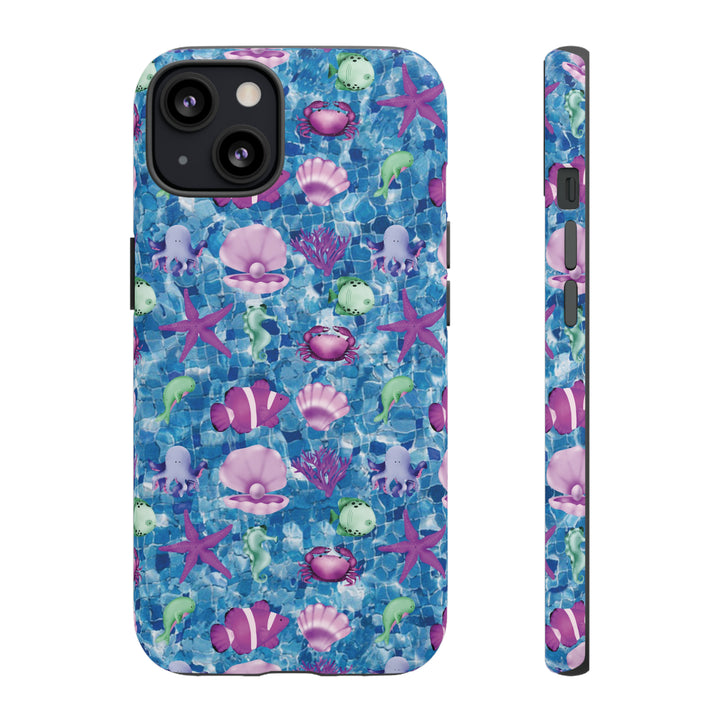 Cute IPhone Case | Blue Pink Under The Sea, iPhone 15 Case | iPhone 15 Pro Case, Iphone 14 Case, Iphone 14 Pro Max Case, Protective Iphone Case - Studio40ParkLane