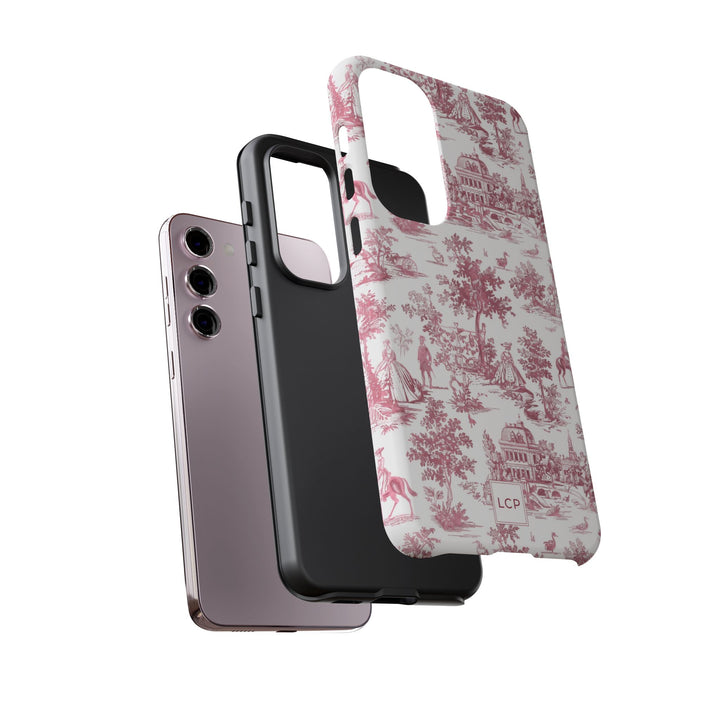 Personalized Custom French Toile Tough Cute Phone Case For Apple iPhone 18, 17, 16, 15 14, Pro Max, Samsung Galaxy S26, S25, S24 Plus Ultra