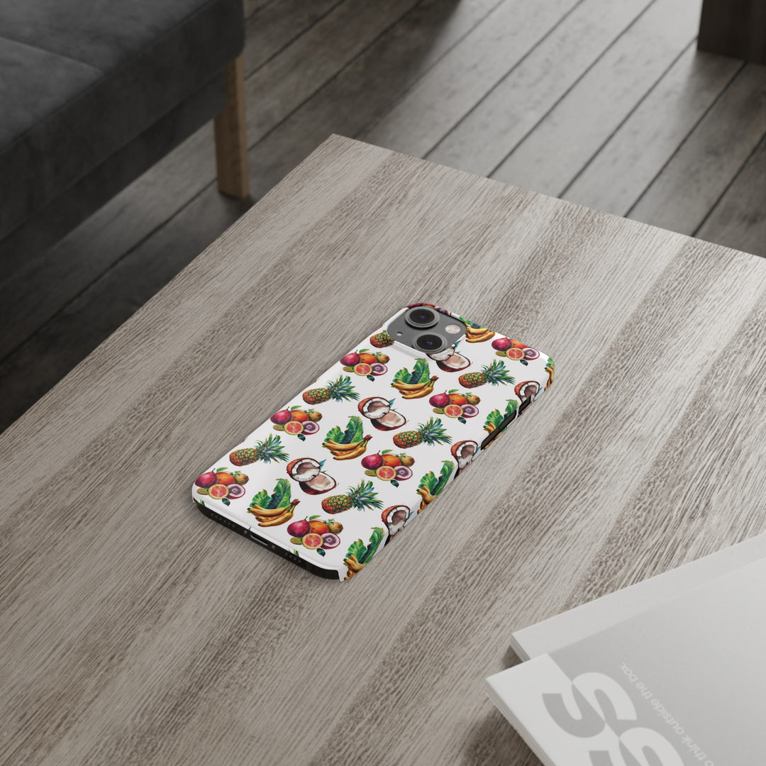 Slim Cute Phone Cases for Iphone - | iPhone 15 Case | iPhone 15 Pro Max Case, Iphone 14 Case, Iphone 14 Pro Max, Iphone 13, Tropical Summer Fruit - Studio40ParkLane