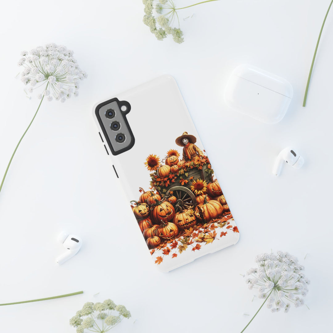 Impact Resistant, Fall Leaves Scarecrow, Cute Phone Cases for Samsung S24, S23, S22, S21, IPhone 15 pro Iphone 14 pro Iphone 13 IPhone 12 Iphone 11 - Studio40ParkLane