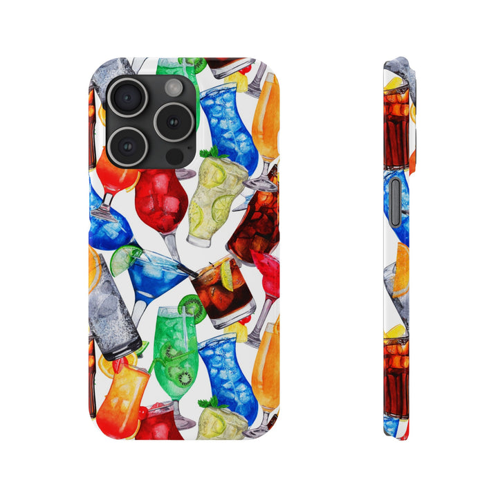 Slim Cute Phone Cases for Iphone - | iPhone 15 Case | iPhone 15 Pro Max Case, Iphone 14 Case, Iphone 14 Pro Max, Iphone 13, Summer Fruit Cocktail - Studio40ParkLane