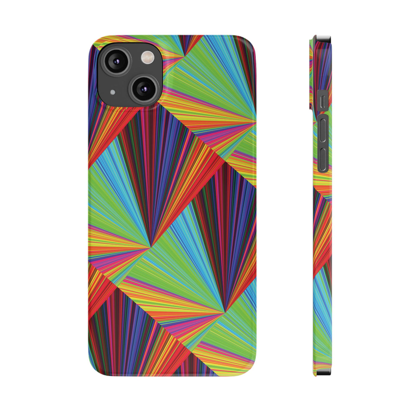 Slim Triangle Kaleidoscope Colors Gift for Her Cute Phone Cases for Iphone 16 Case | iPhone 15 Case | iPhone 15 Pro Max Case, Iphone 14, Iphone 14 Pro Max, Iphone 13, 12, 11, 10, 8,7