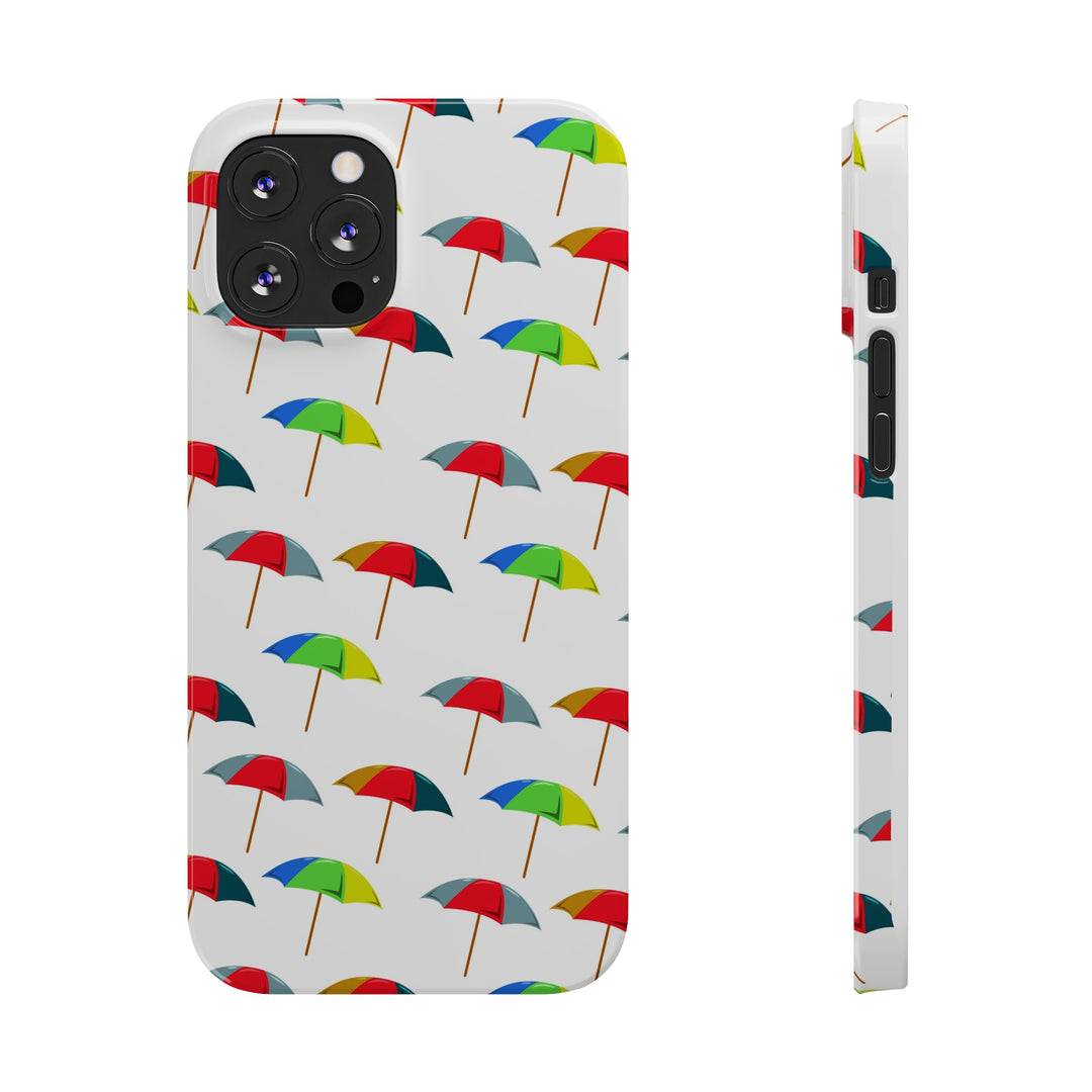 Slim Cute Phone Cases for Iphone - | iPhone 15 Case | iPhone 15 Pro Max Case, Iphone 14 Case, Iphone 14 Pro Max, Iphone 13, Colorful Beach Parasol - Studio40ParkLane