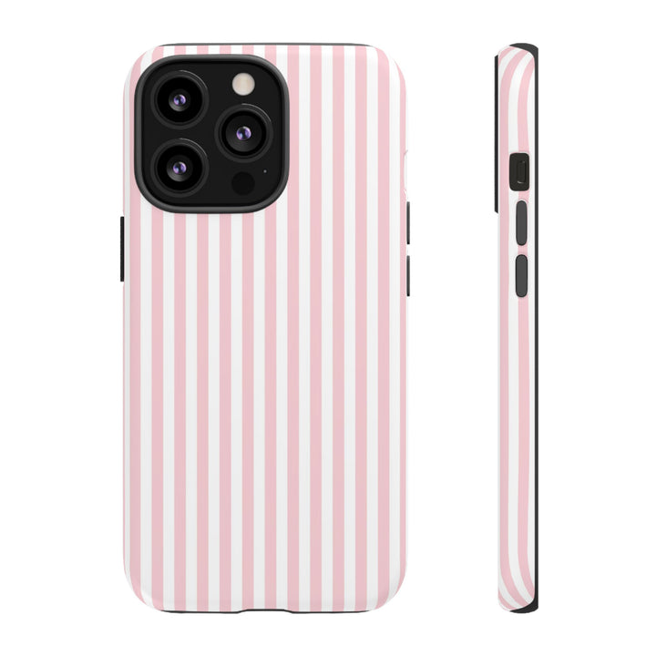 Tough Premium Sweet Pink Stripes Phone Case Gift for Her - For Apple iPhone 16 Pro Max 16e iPhone 15 Pro iPhone Iphone 14 Plus 13 Pro 12 SE XR - Studio40ParkLane
