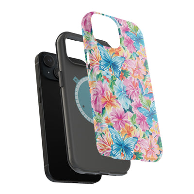 Butterflies Flowers Magsafe Cute Phone Case for Iphone Gift for Her, iPhone 16 Case iPhone 15 Pro Max Case, Iphone 14, Iphone 14 Pro Max, 13, 12