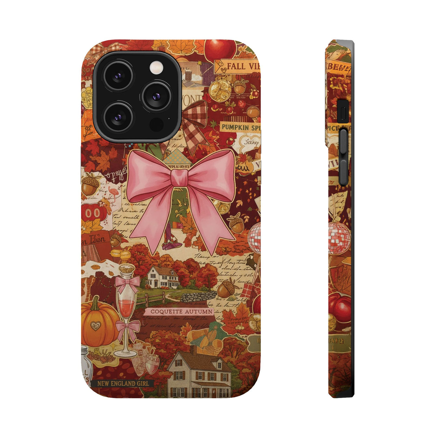 New England Fall Coquette Collage Tough Magsafe Cute Phone Cases for Iphone | iPhone 15 Pro Max Case, Iphone 14, Iphone 14 13 12 11 10 9 8 7 - Studio40ParkLane