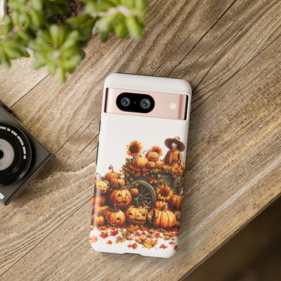 Impact Resistant, Fall Leaves Scarecrow, Cute Phone Cases for Samsung S24, S23, S22, S21, IPhone 15 pro Iphone 14 pro Iphone 13 IPhone 12 Iphone 11