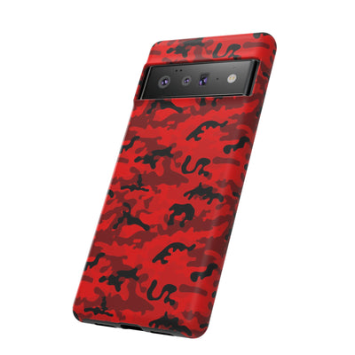 Impact Resistant, Red Camo Camouflage, Cute Phone Cases for Samsung S24, S23, S22, S21, IPhone 15 pro Iphone 14 pro Iphone 13 IPhone 12 Iphone 11