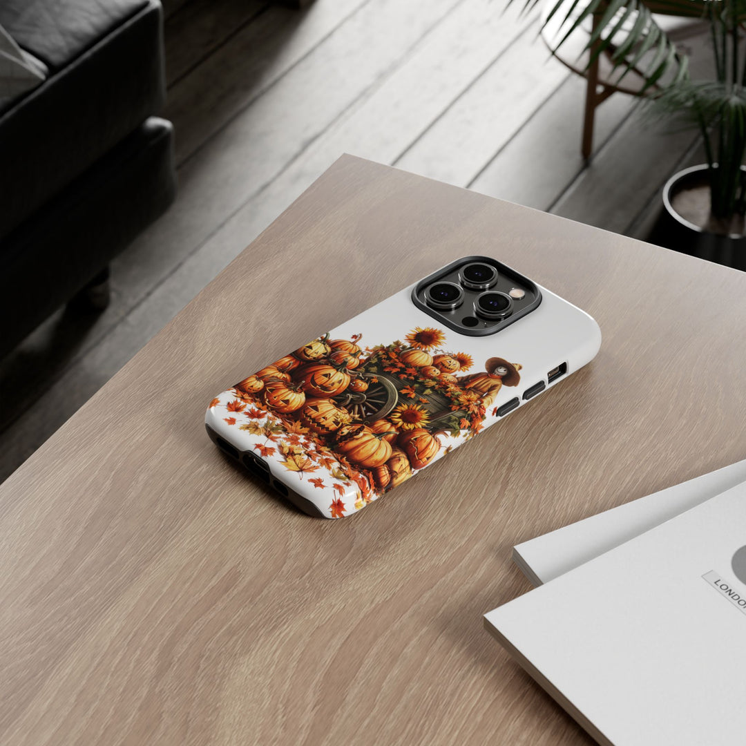 Impact Resistant, Fall Leaves Scarecrow, Cute Phone Cases for Samsung S24, S23, S22, S21, IPhone 15 pro Iphone 14 pro Iphone 13 IPhone 12 Iphone 11 - Studio40ParkLane