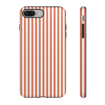 Tough Premium Peach Stripes Phone Case Gift for Her - For Apple iPhone 16 Pro Max 16e iPhone 15 Pro iPhone Iphone 14 Plus 13 Pro 12 SE XR - Studio40ParkLane