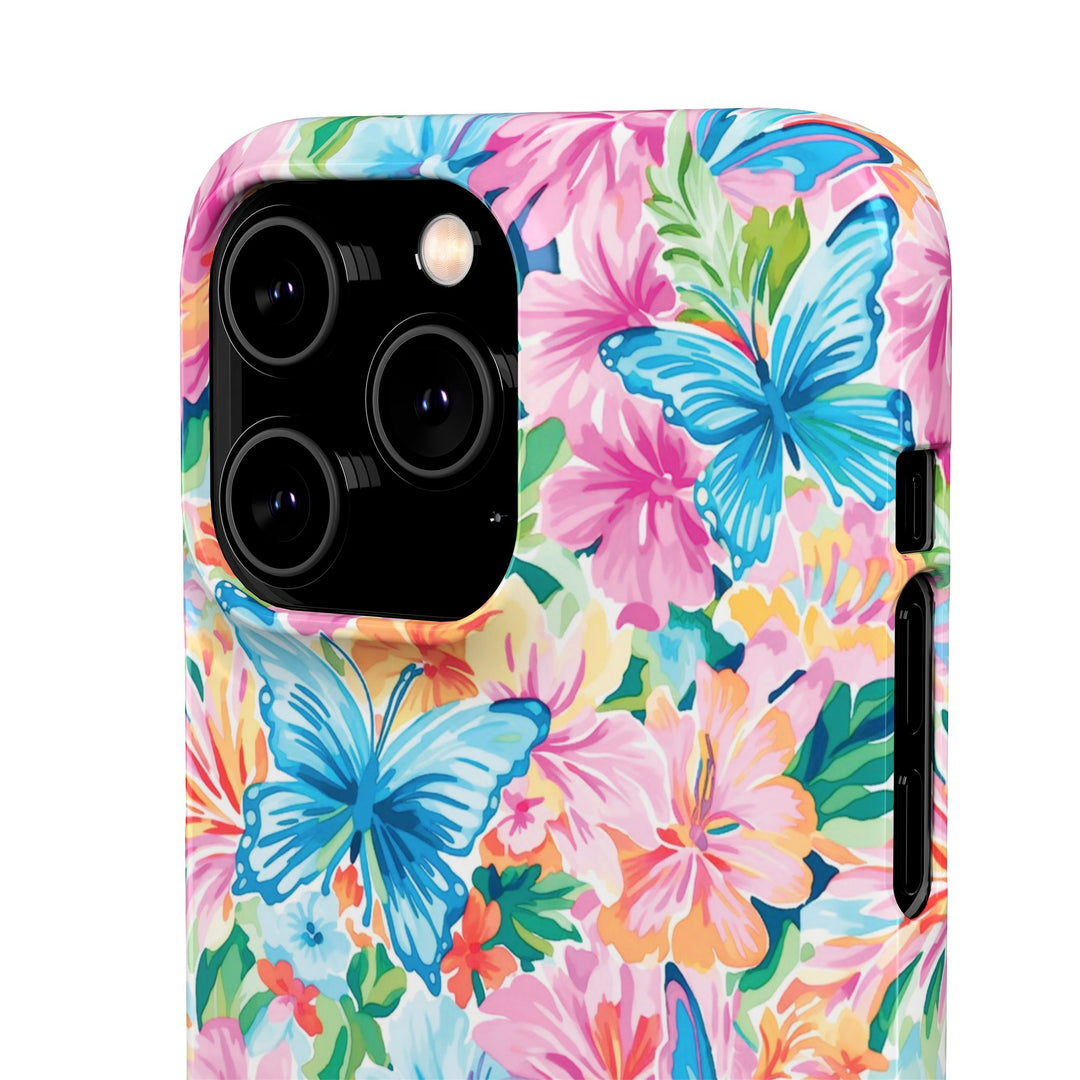 Sleek Snap Butterflies Flowers Cute Phone Case for iPhone 16 15 14 13 12 11 X Xs Max Xr Pro Plus Samsung Galaxy S24 S23 S22 S21 S20 Ultra