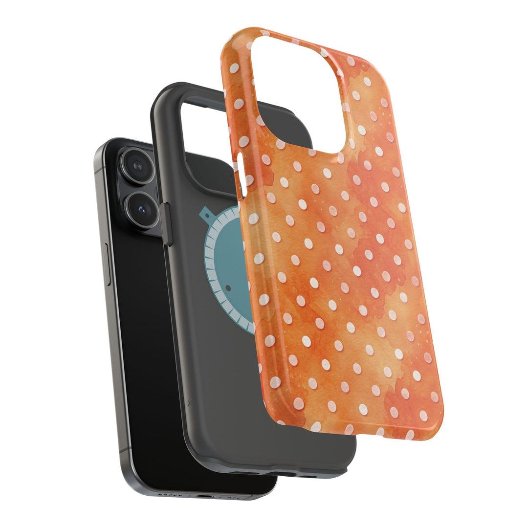 Aesthetic Tough Magsafe Orange Polka Dots Phone Case - For iPhone 17 Pro Max iPhone 16 Pro iPhone 15 Iphone 14 Plus 13 Pro 12 11 10 XR - Studio40ParkLane