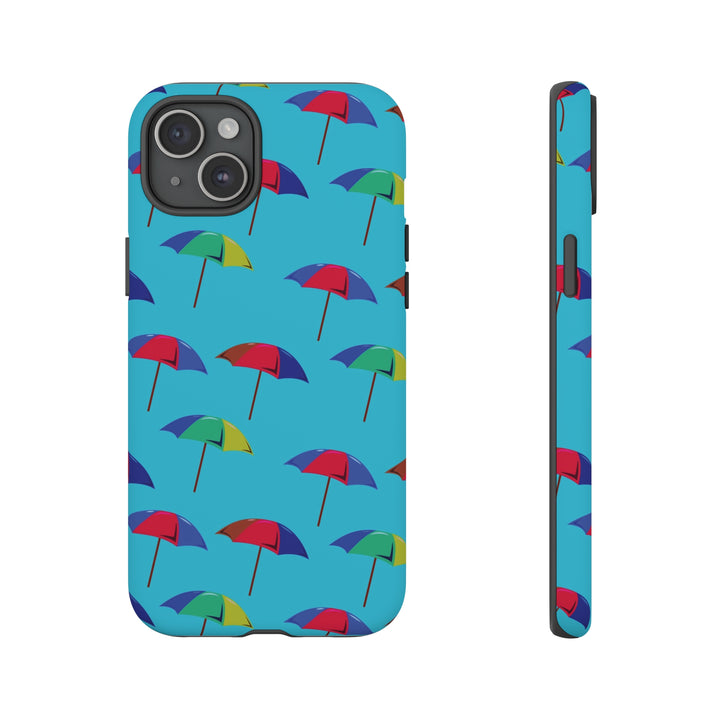 Cute IPhone Case | Colorful Beach Parasols Blue, iPhone 15 Case | iPhone 15 Pro Case, Iphone 14 Case, Iphone 14 Pro Max Case, Protective Iphone Case - Studio40ParkLane