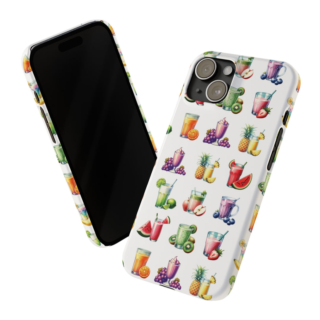 Slim Cute Phone Cases for Iphone - | iPhone 15 Case | iPhone 15 Pro Max Case, Iphone 14 Case, Iphone 14 Pro Max, Iphone 13, Tropical Summer Fruit Cocktail - Studio40ParkLane