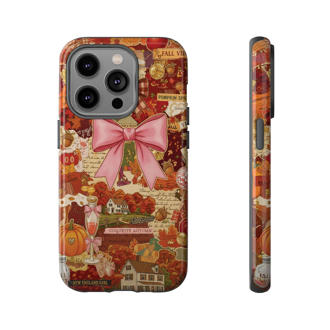 New England Fall Coquette Collage Tough Premium Phone Case - For iPhone 16 Pro Max iPhone 15 Pro iPhone Iphone 14 Plus 13 Pro 12 11 10 XR XS
