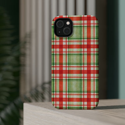 Aesthetic Tough Magsafe Red Green Checkered Phone Case - For iPhone 17 Pro Max iPhone 16 Pro iPhone 15 Iphone 14 Plus 13 Pro 12 11 10 - Studio40ParkLane