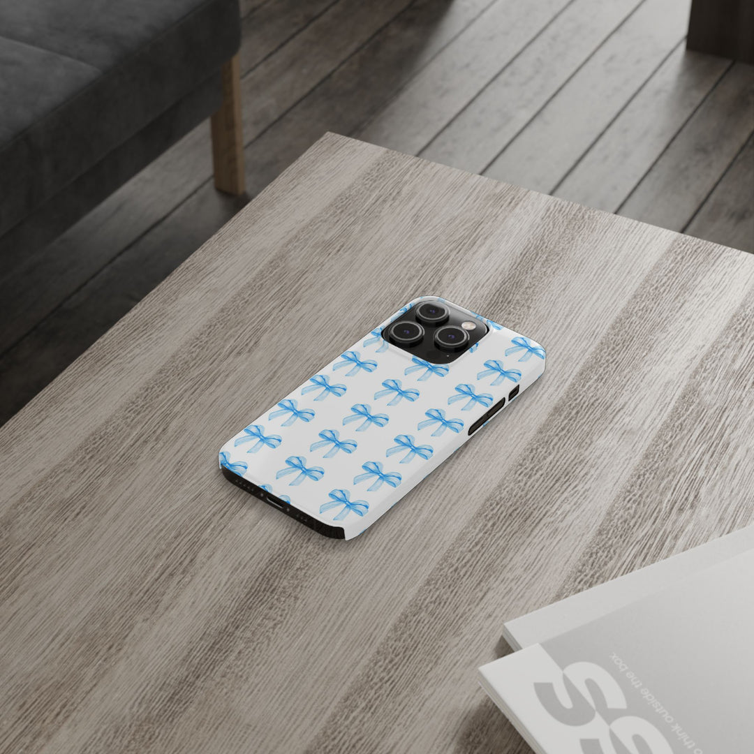 Slim Blue Bows Cute Phone Cases for Iphone 16 Pro Max | iPhone 15 Case | iPhone 15 Pro Max Case, Iphone 14, Iphone 14 Pro Max, Iphone 13 12 11 8 7 - Studio40ParkLane