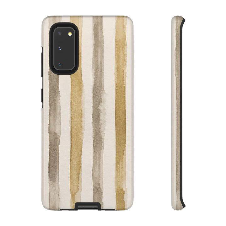 Tough Cute Brown Beige Stripes Phone Case, for IPhone 17 Pro Max | Iphone 17 Air, Iphone 16, IPhone 15, 14 13 12, Samsung Galaxy S26, S25, S24, S23 - Studio40ParkLane