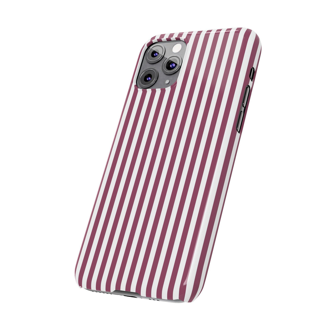 Slim Claret Red Striped Cute Phone Case for Iphone 16 - | iPhone 15 Pro Max Case | iPhone 14 Case Iphone 13 12 11 10 9 8 7 XS X Gift for Her - Studio40ParkLane