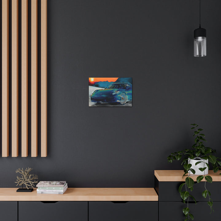 Porsche Wall Art on Canvas Print Gallery Wrapped - Gorgeous Porsche 911 Carrera Wall Art - Set in the mountains with a Sunset - Home Decor - Studio40ParkLane